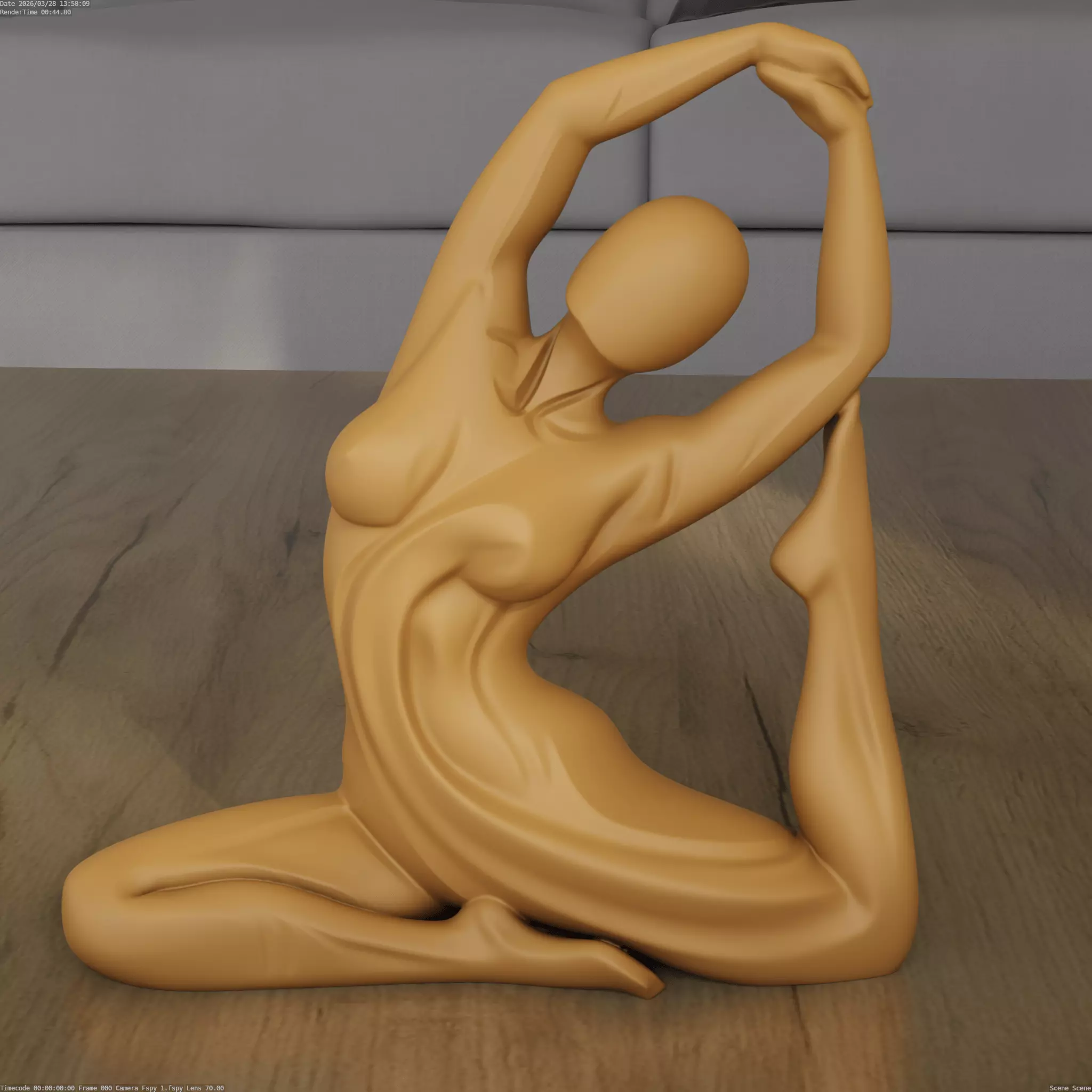 Abstract Yoga Woman Sculpture STL 3D print model