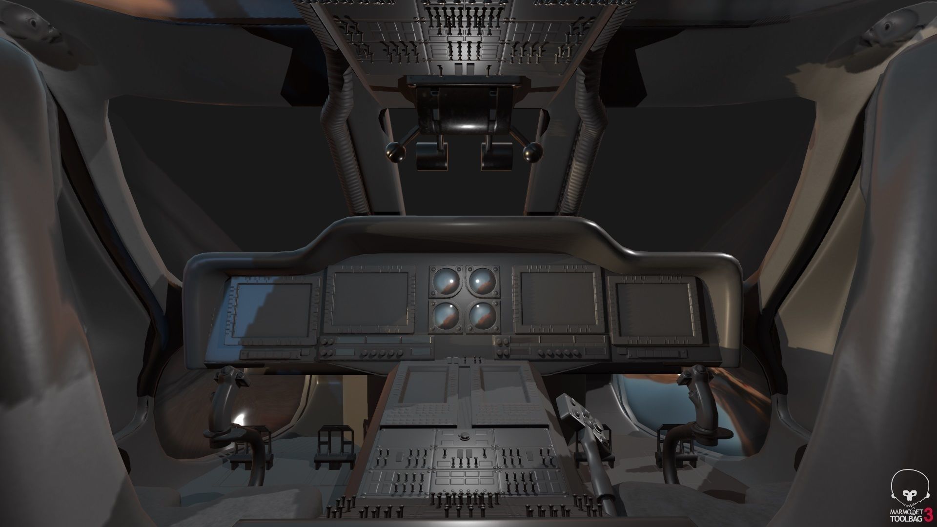 Low Poly PBR Medium Lift Utility Helicopter Low-poly 3D model_22