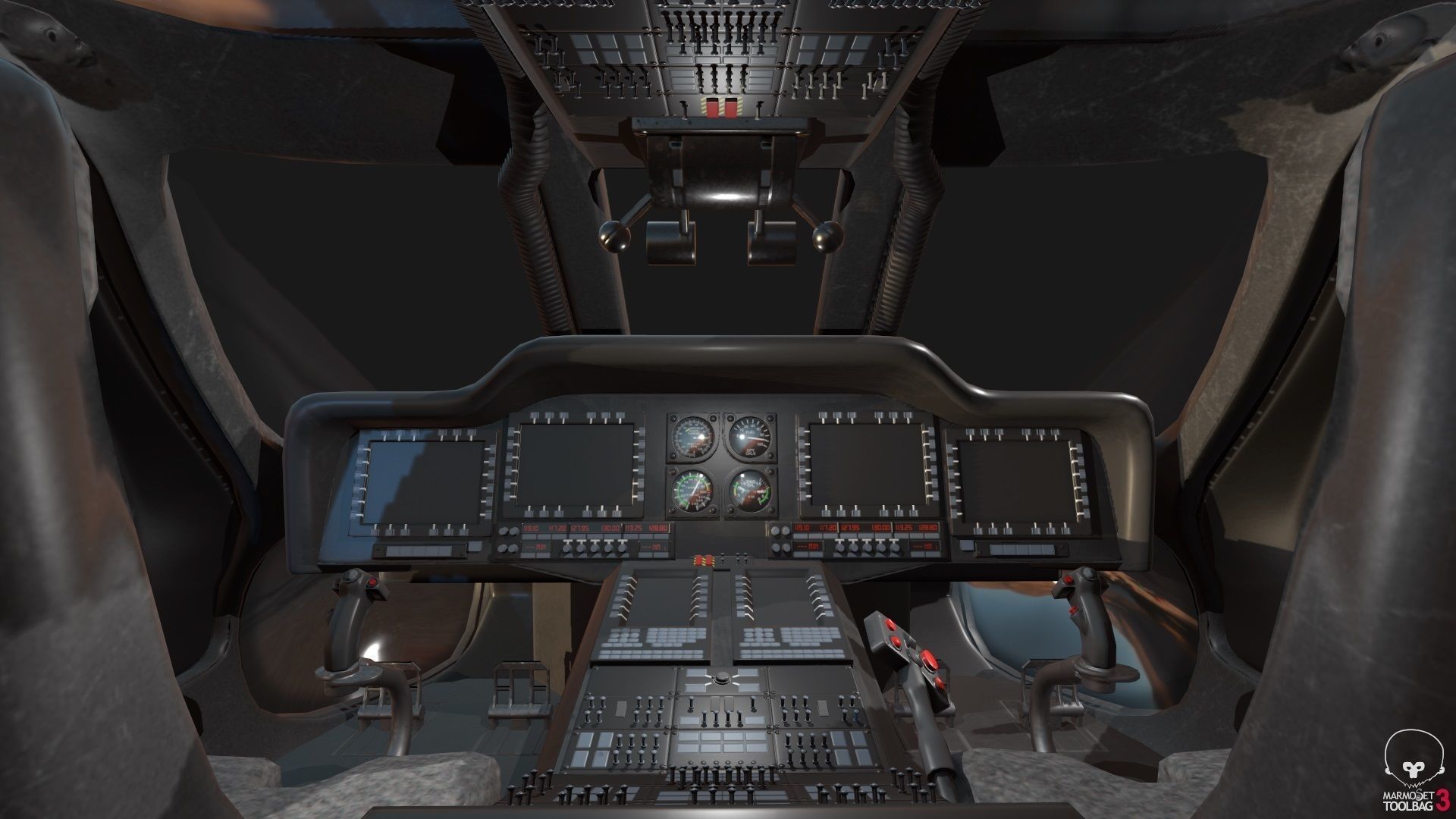 Low Poly PBR Medium Lift Utility Helicopter Low-poly 3D model_10