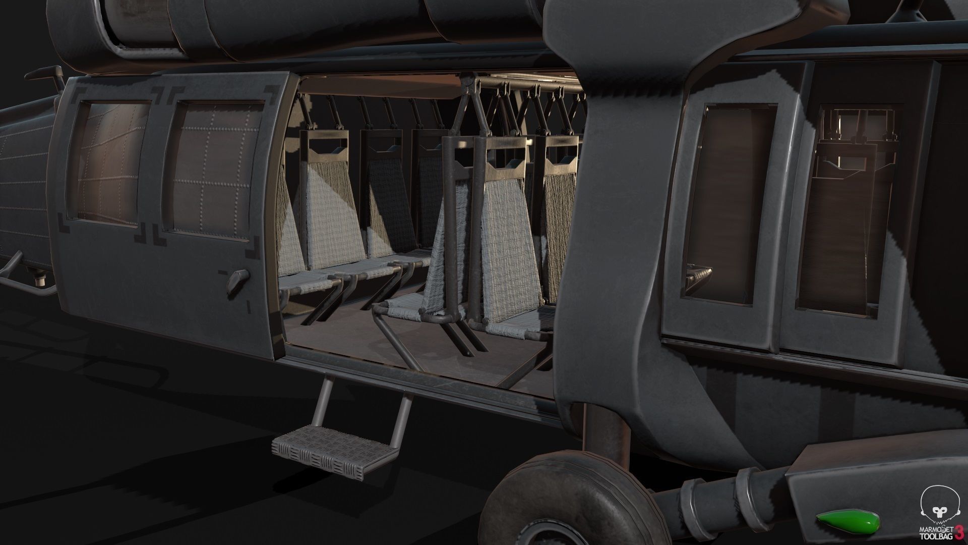 Low Poly PBR Medium Lift Utility Helicopter Low-poly 3D model_6