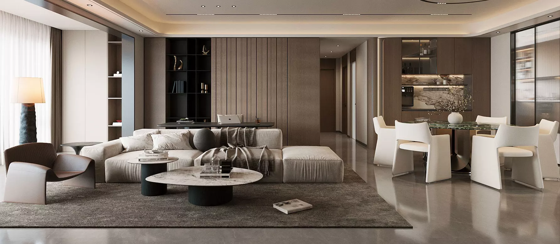 Light luxury living room 3D model