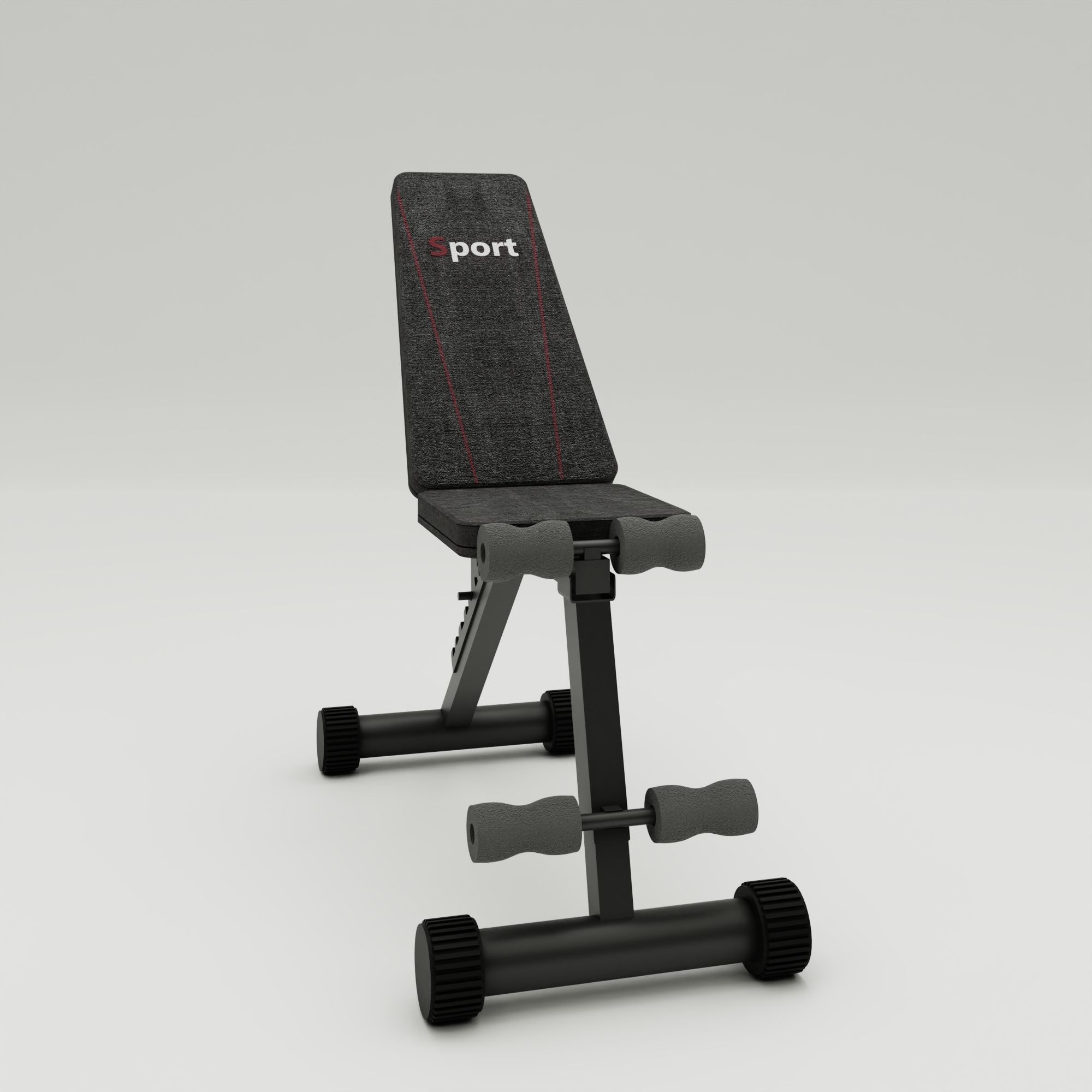 Gym bench 3D model_1