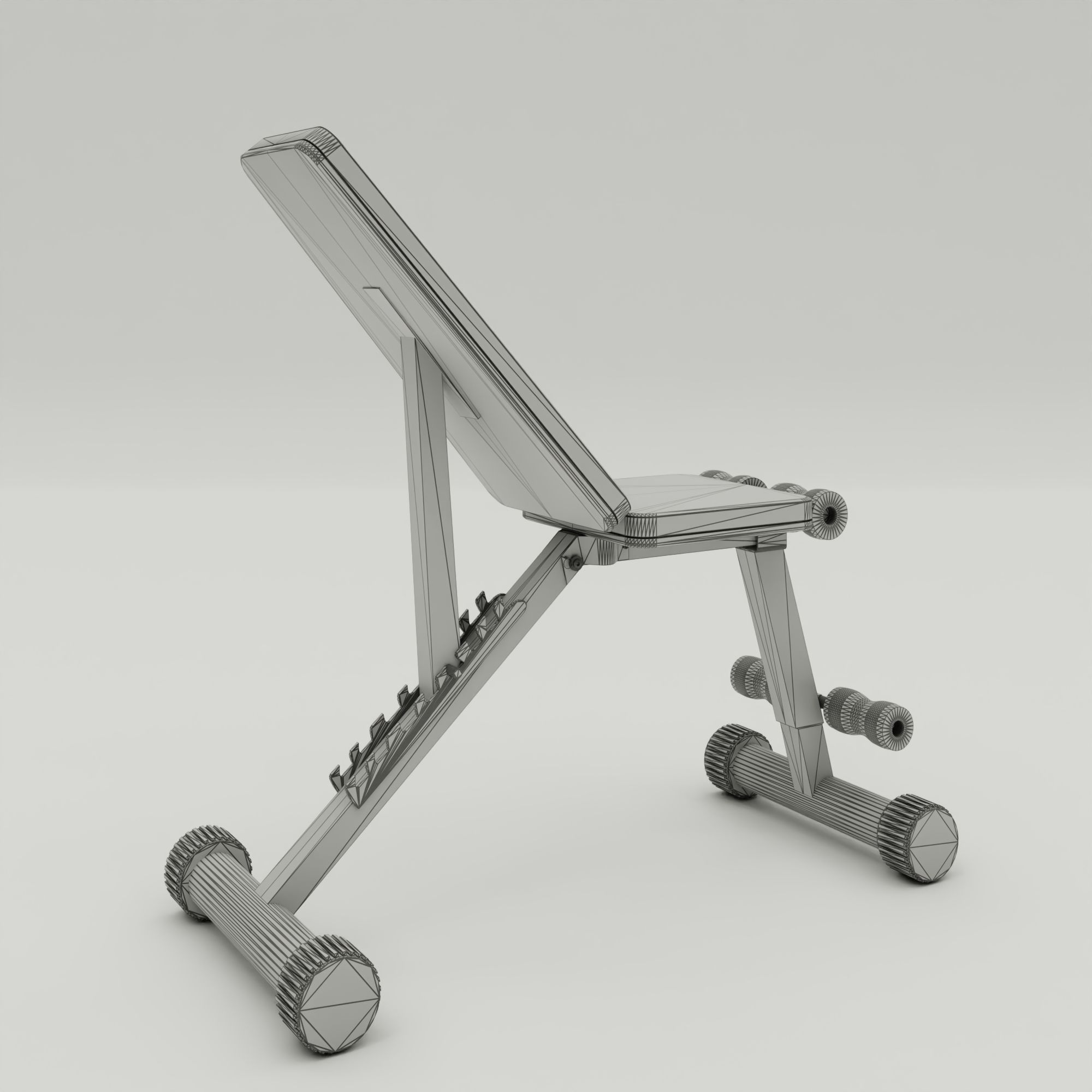 Gym bench 3D model_8