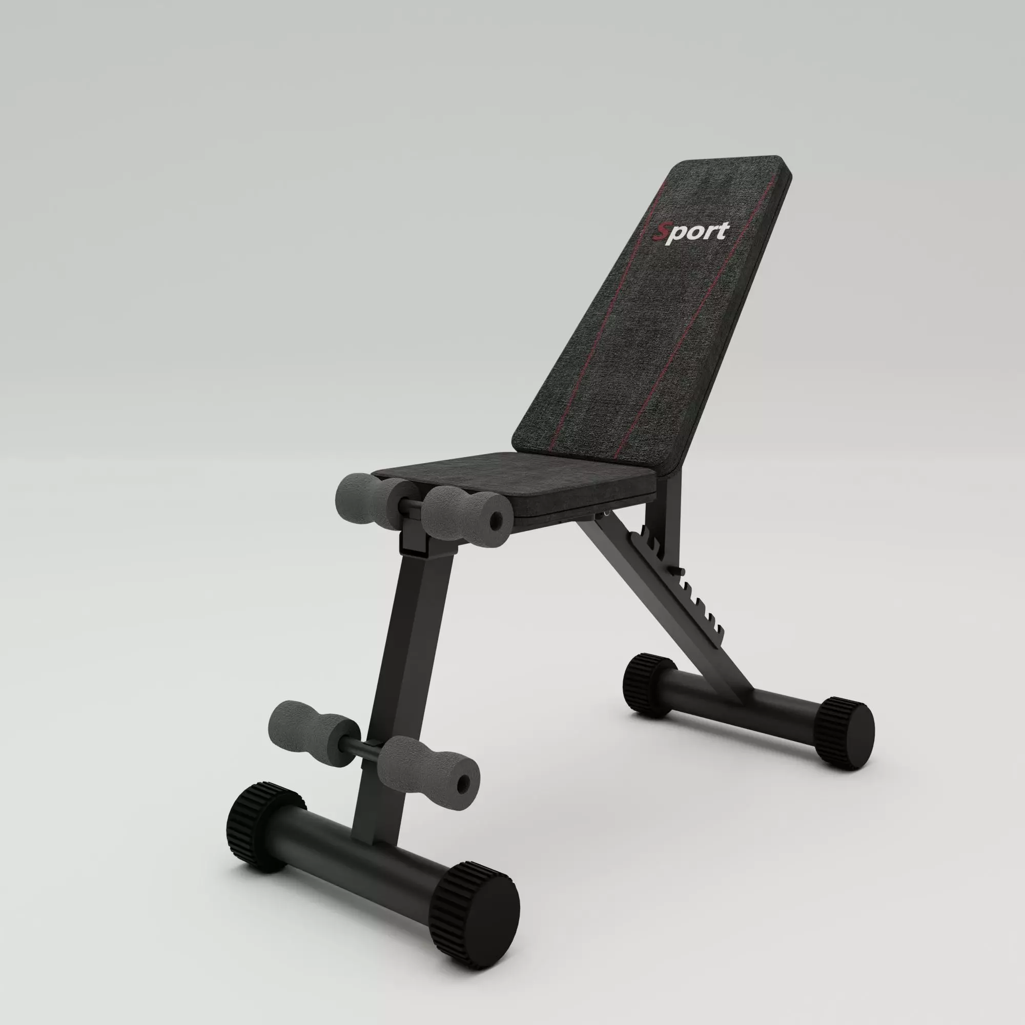 Gym bench 3D model_0