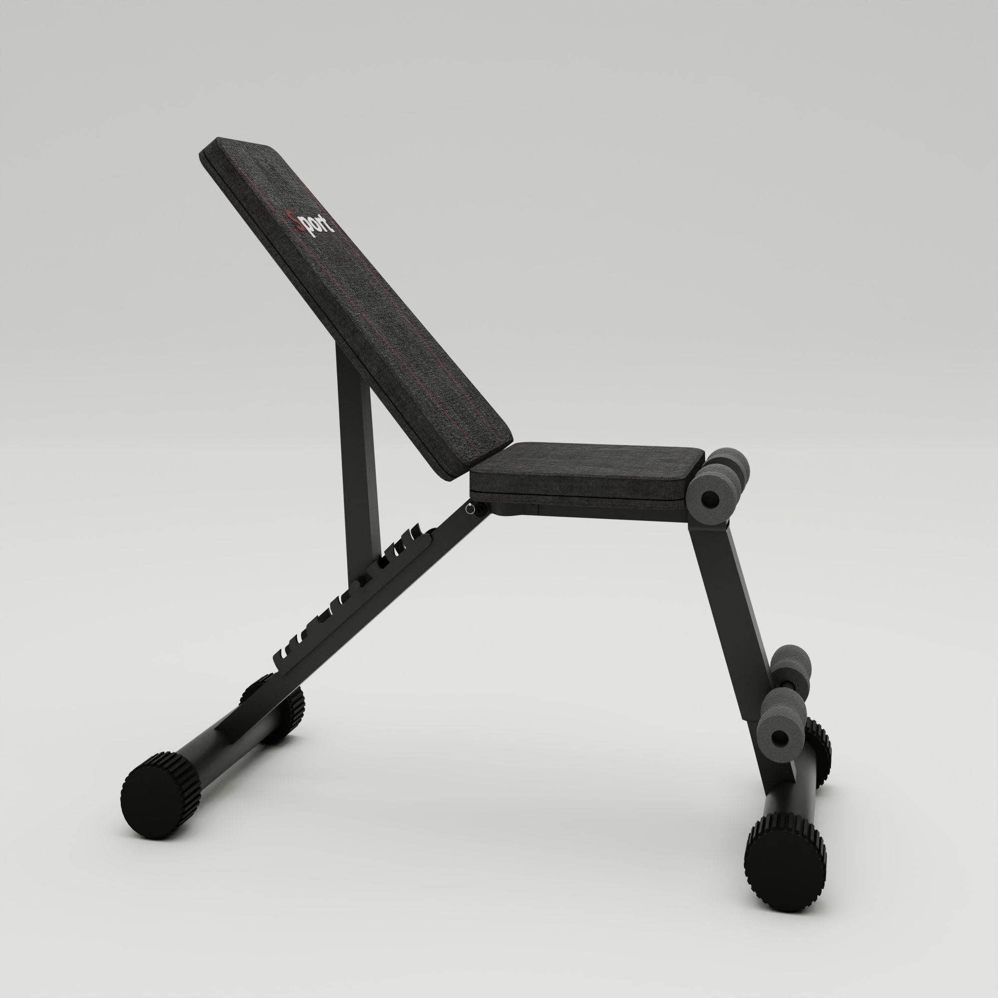 Gym bench 3D model_2