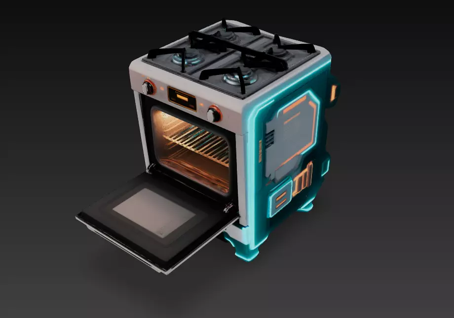 sci-fi oven Low-poly 3D model