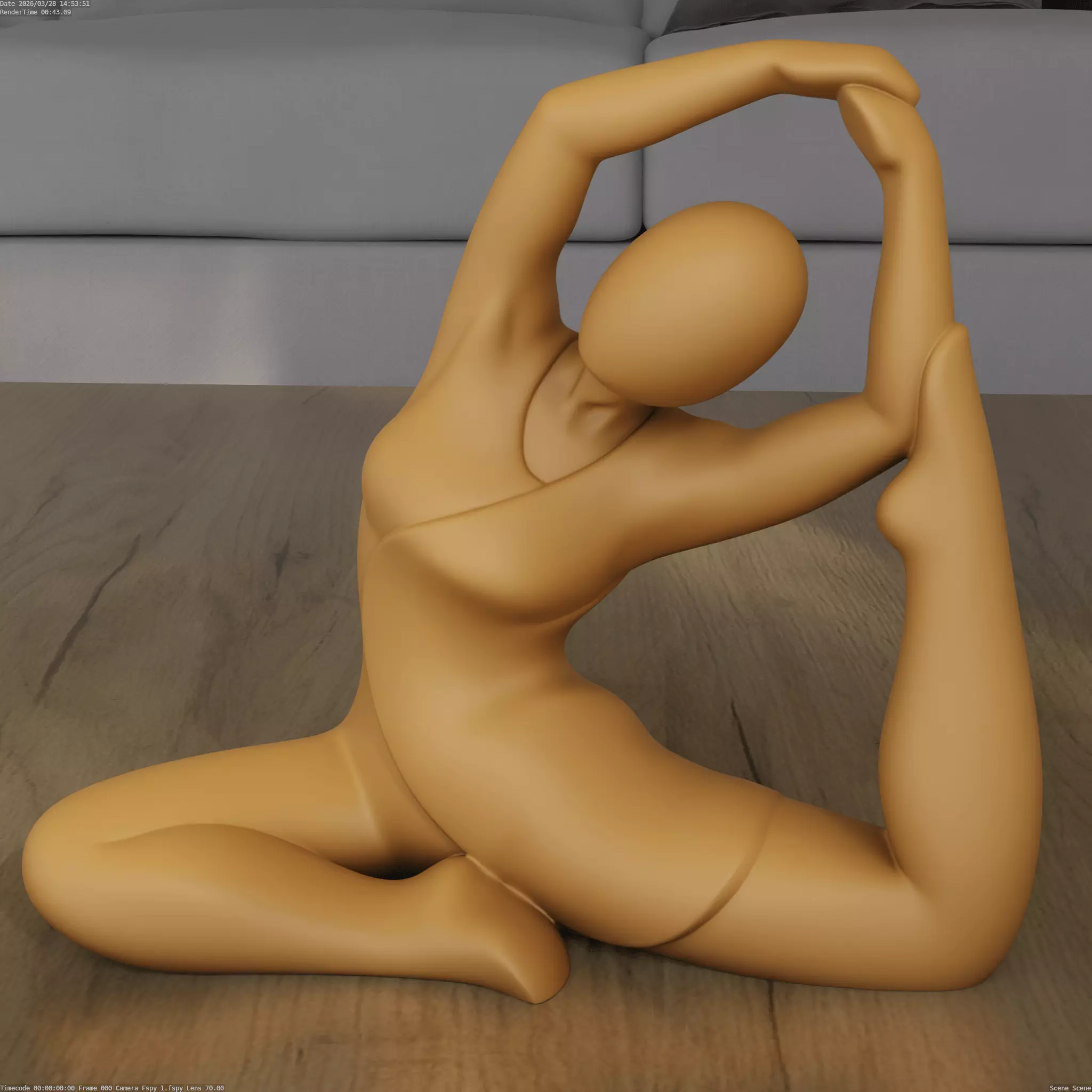 Elegant Yoga Pose 3D Printable STL Model 3D print model
