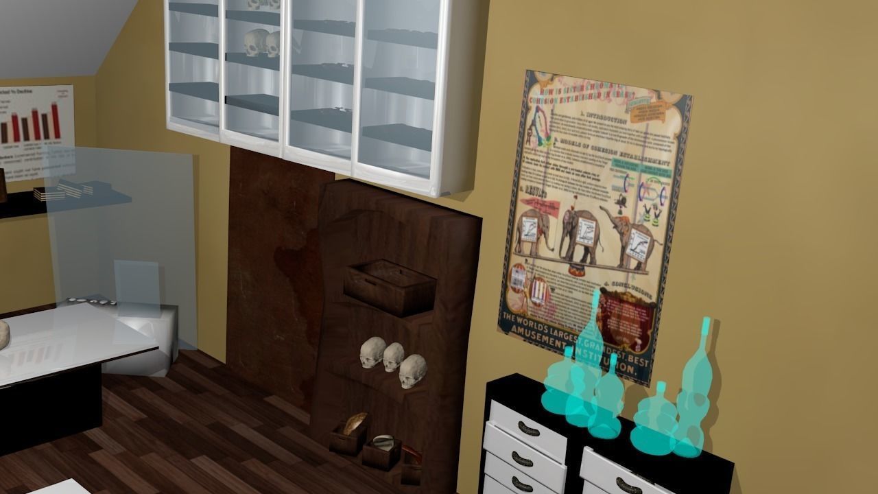 Archaeology lab and office Low-poly 3D model_3