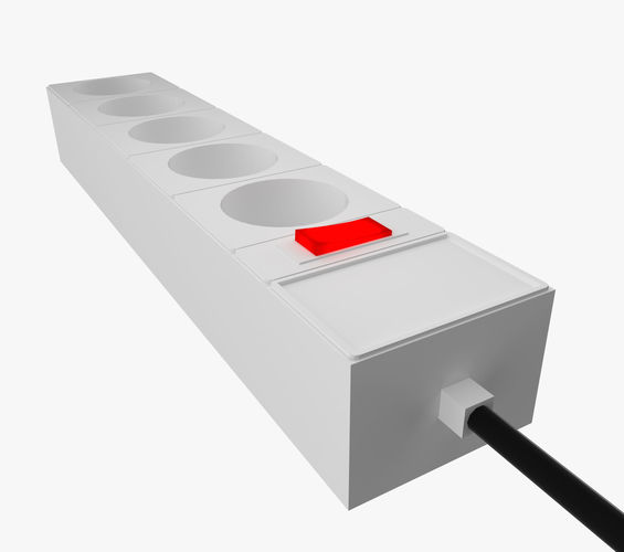 Connector power outlet with four outlets 3D model