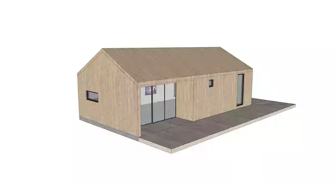 Tiny House 3D Model Modern Small Home 1 Bedroom Cabin