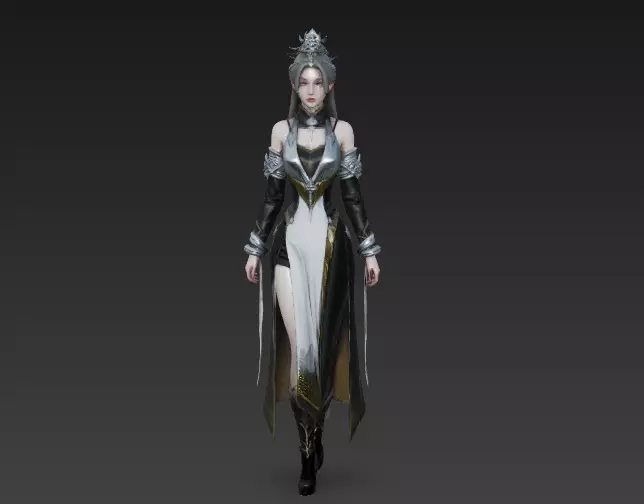 Ancient style character game princess female role 3D model
