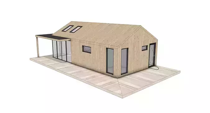 Tiny House 3D Model Modern Cabin Home 1 Bedroom Small House