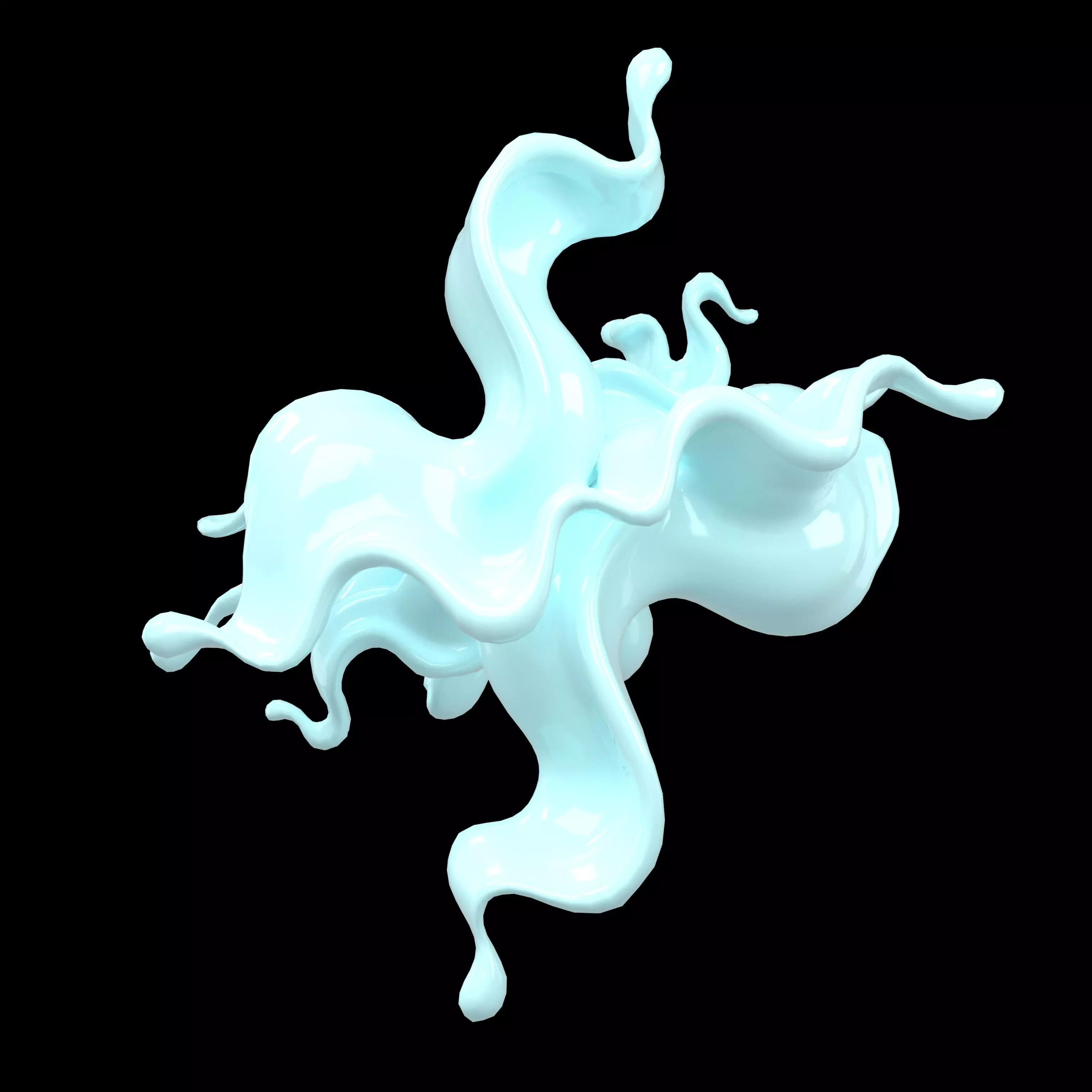 Liquid Impact Shape v1 002 Low-poly 3D model