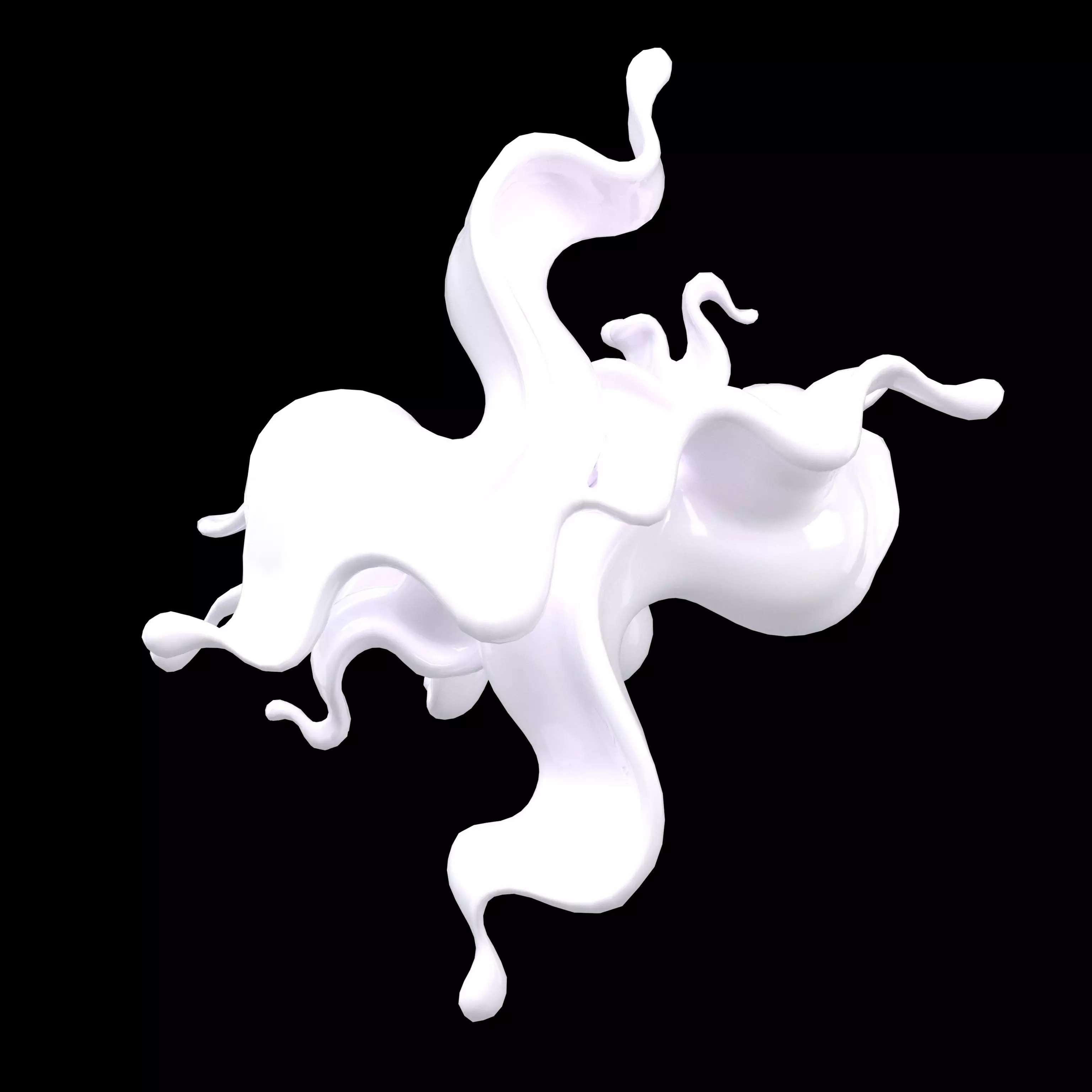 Liquid Impact Shape v1 003 Low-poly 3D model