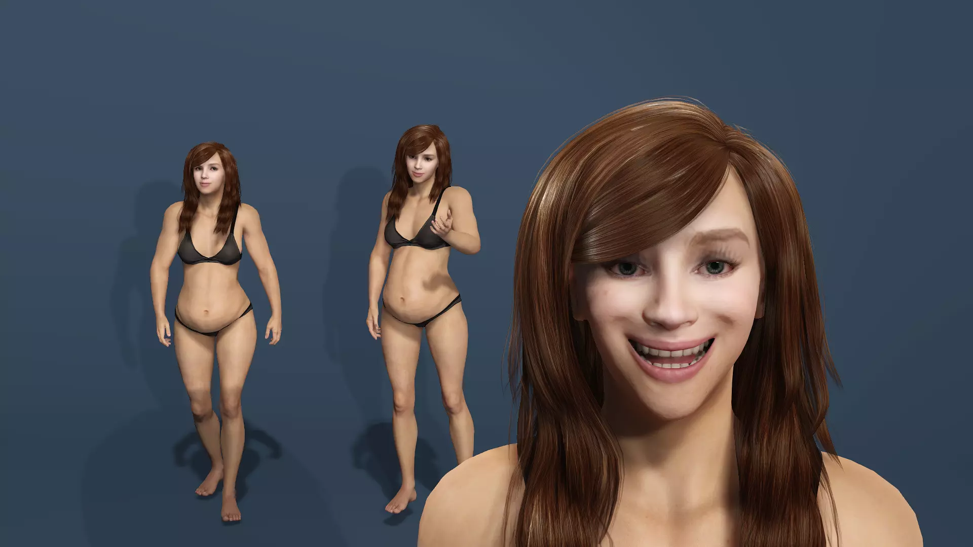 High-Quality Realistic Pregnant Beautiful Woman 3D Model Low-poly 3D model