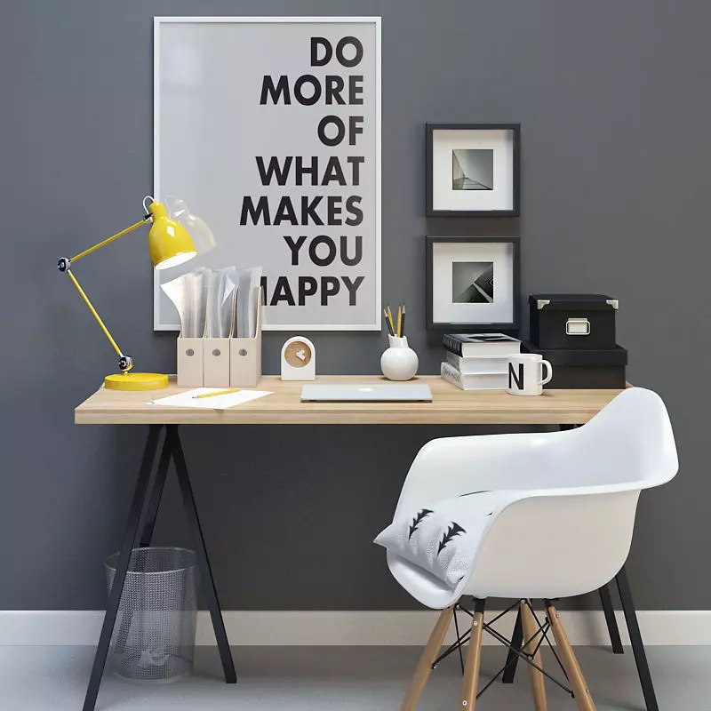 Desk and Decor 3D model_0