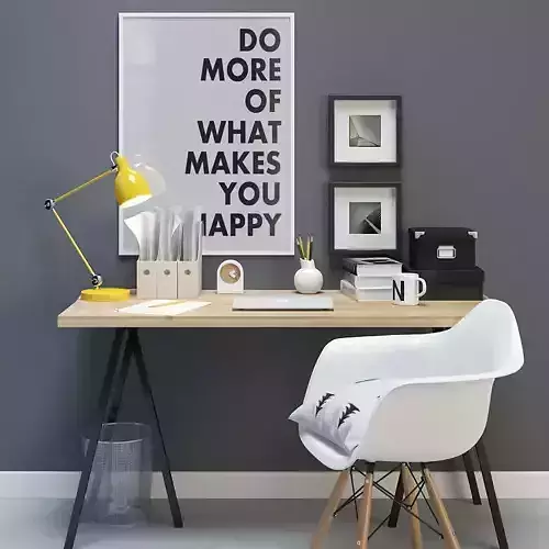 Desk and Decor 3D model