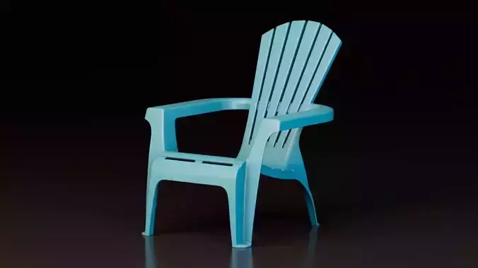 Stackable Plastic Chairs Set Low-poly 3D model 3