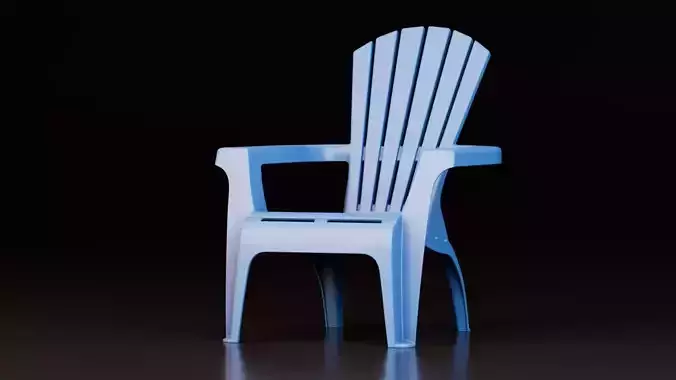 Stackable Plastic Chairs Set Low-poly 3D model 5