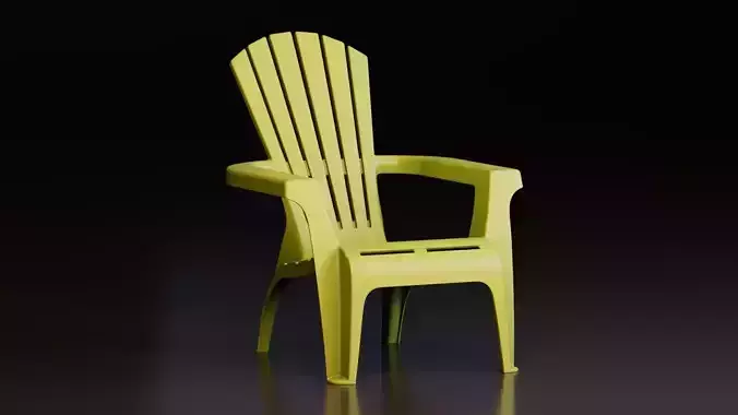 Stackable Plastic Chairs Set Low-poly 3D model 4