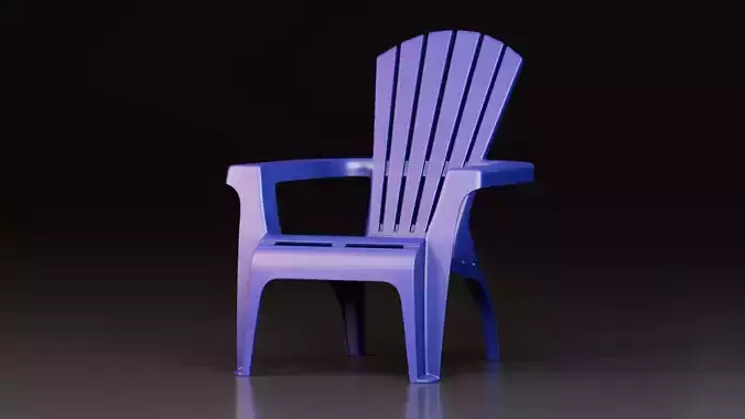 Stackable Plastic Chairs Set Low-poly 3D model 7