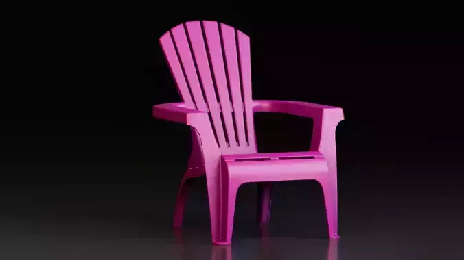 Stackable Plastic Chairs Set Low-poly 3D model 6