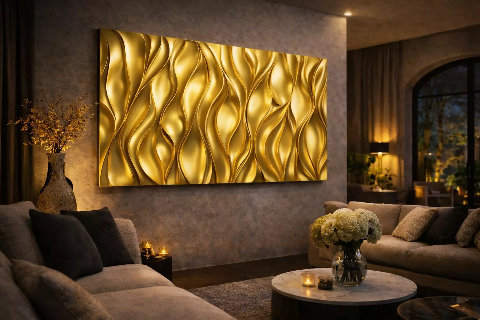Fluid Silence - Parametric 3D Wall Panel - CNC Ready STL 3D print model