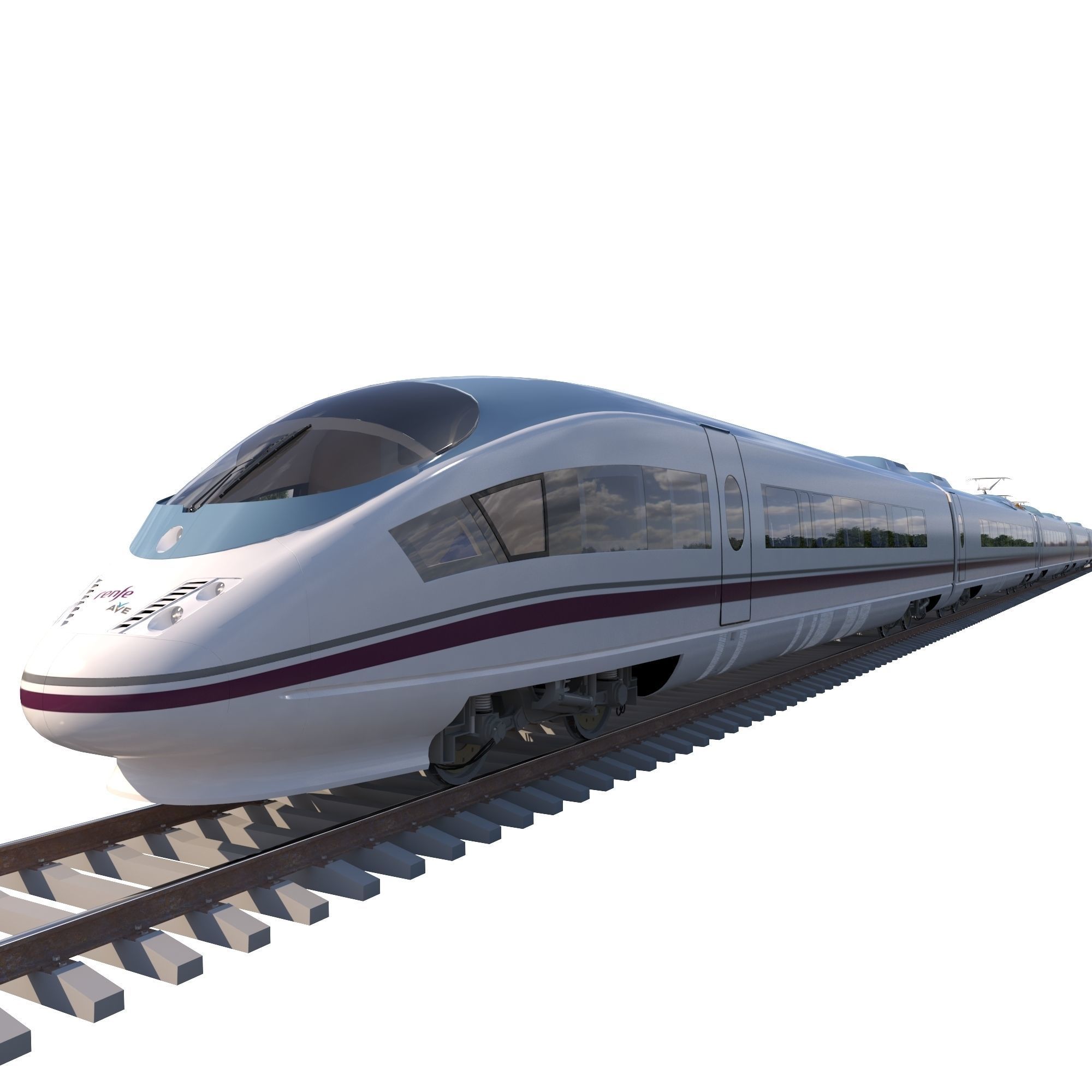 High-speed Electric Train Siemens Velaro AVE Renfe Spain  3D model_8