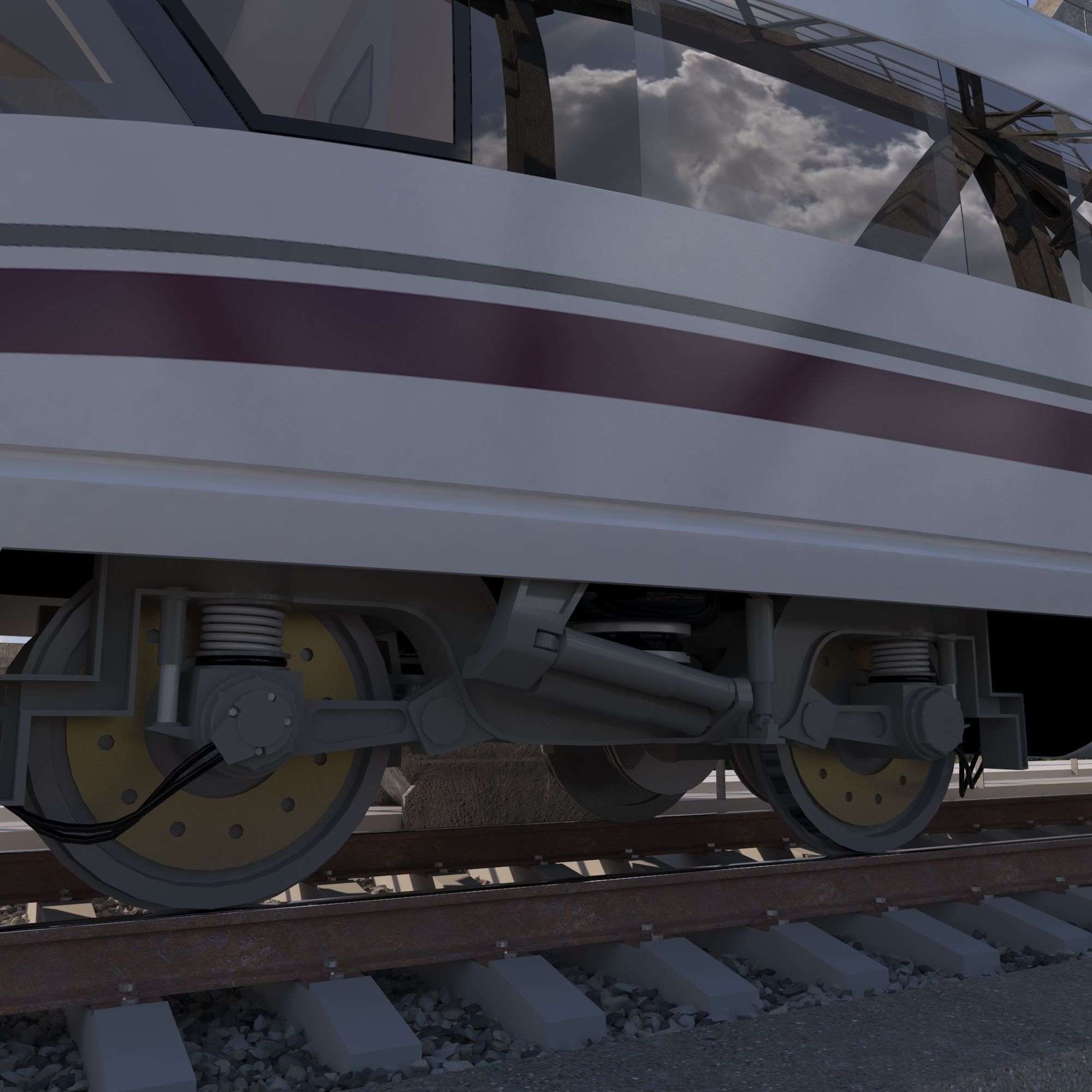 High-speed Electric Train Siemens Velaro AVE Renfe Spain  3D model_2