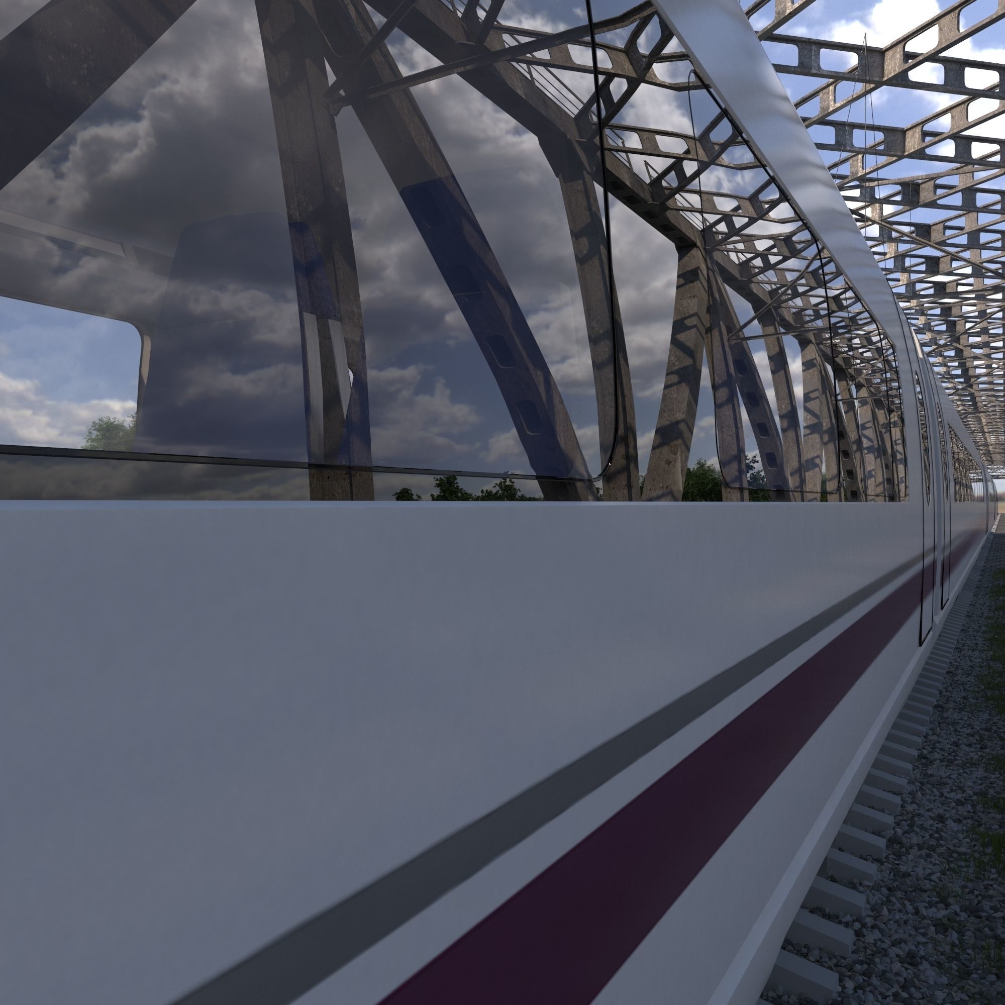 High-speed Electric Train Siemens Velaro AVE Renfe Spain  3D model_3