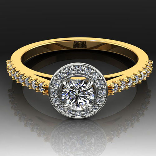 Halo Diamond Engagement Ring  3D print model