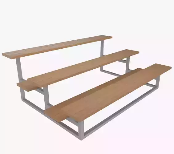 Tribune three wooden benches