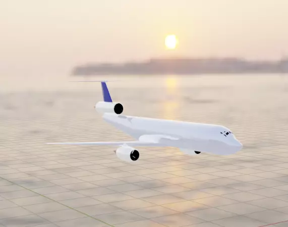 3-Engine Widebody Jetliner - Custom Tri-Jet Concept Low-poly 3D model