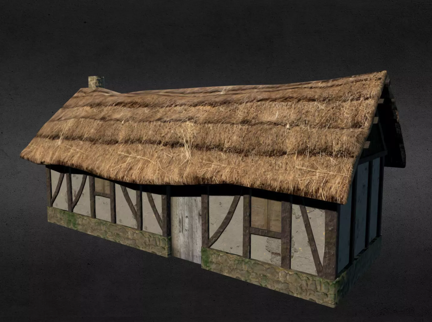 Medieval house Low-poly 3D model