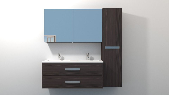Bathroom Cabinet with Sink 001 3D model