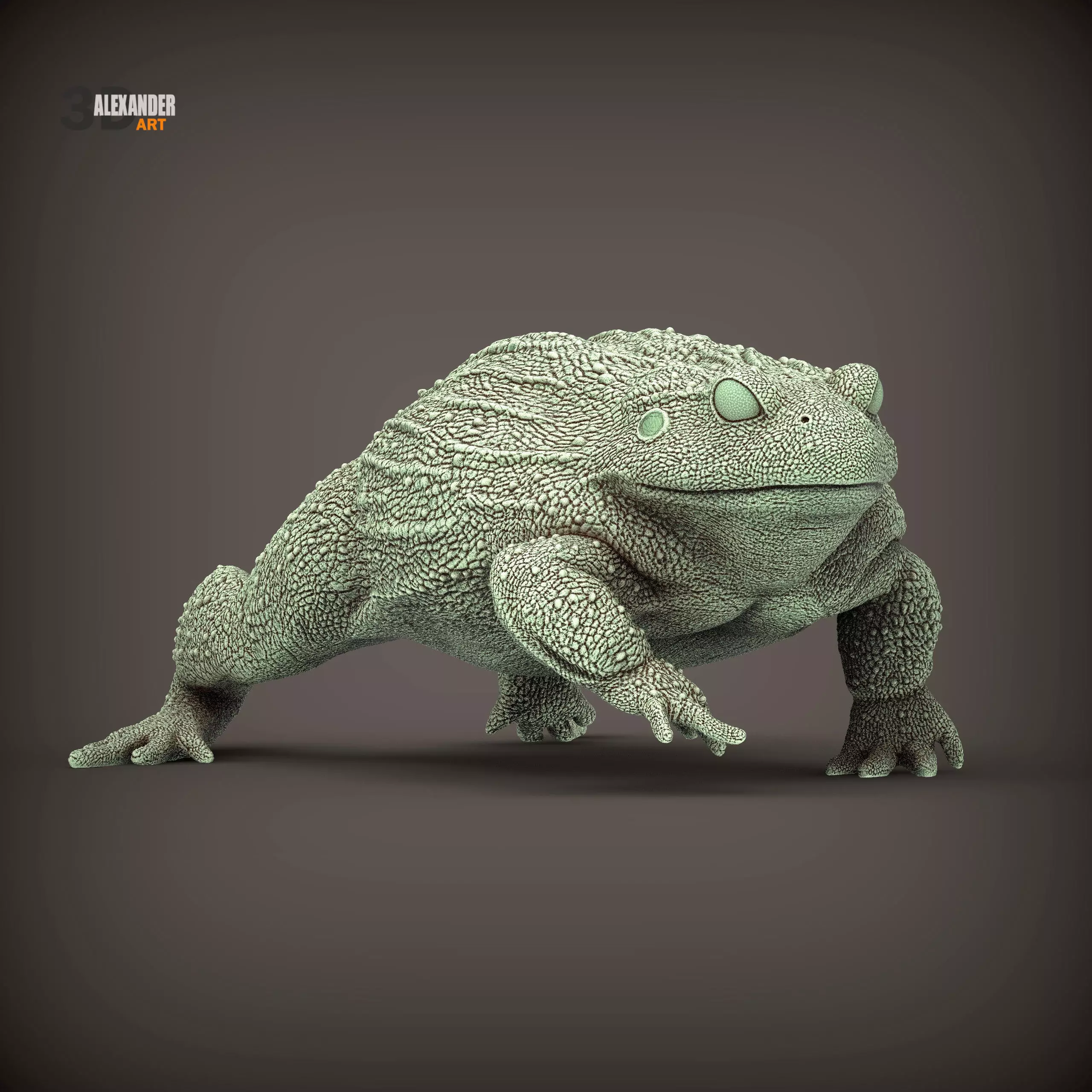 African Bullfrog crawling 3D print model