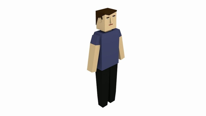 Rigged character of man Free low-poly 3D model