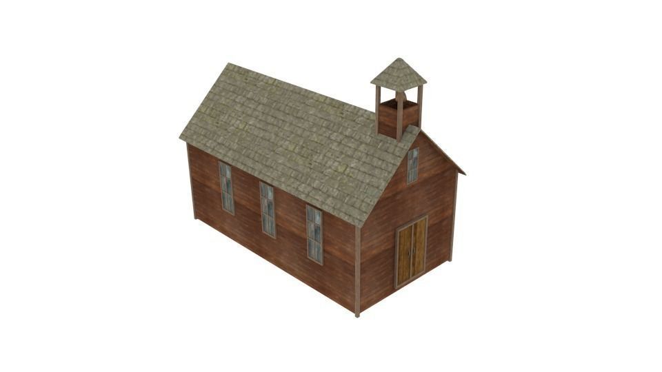 Wooden church Free low-poly 3D model