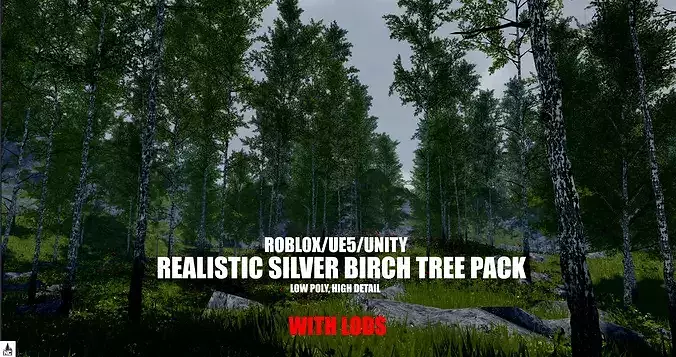 ROBLOX UE5 Unity Realistic Silver Birch Tree Pack