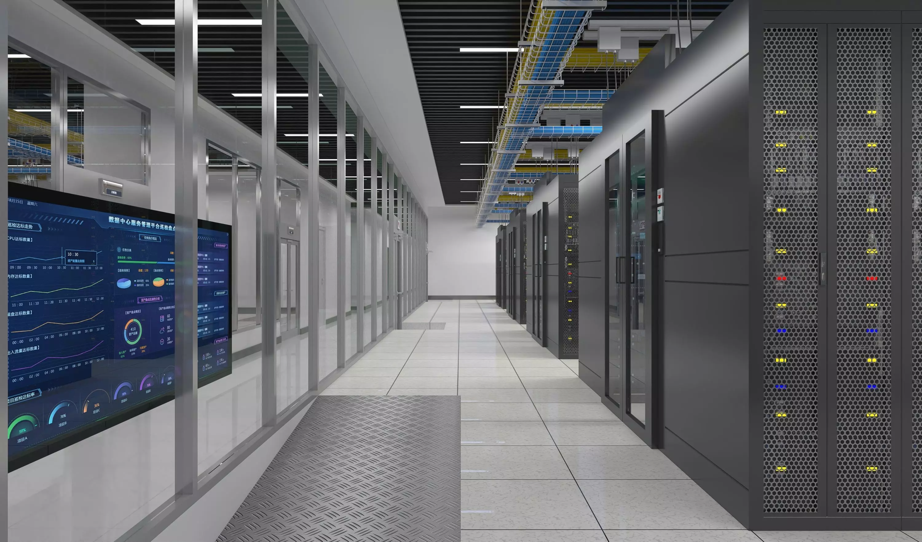 Server cloud computing data center computer room 3D model