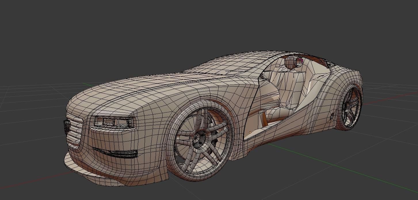 Affekta Cyclonic with Interior Concept car LOW-Poly cyber Low-poly 3D model_5