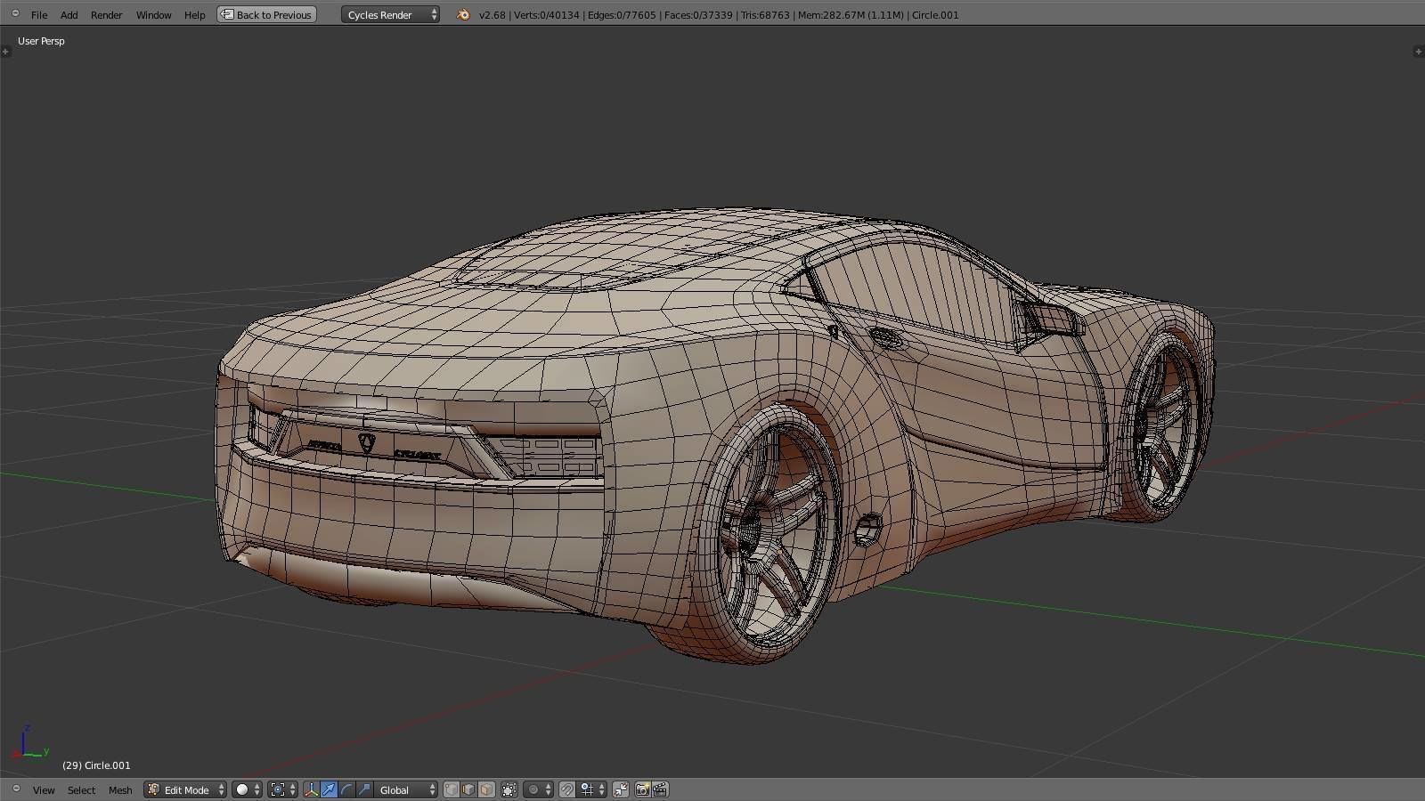 Affekta Cyclonic with Interior Concept car LOW-Poly cyber Low-poly 3D model_4