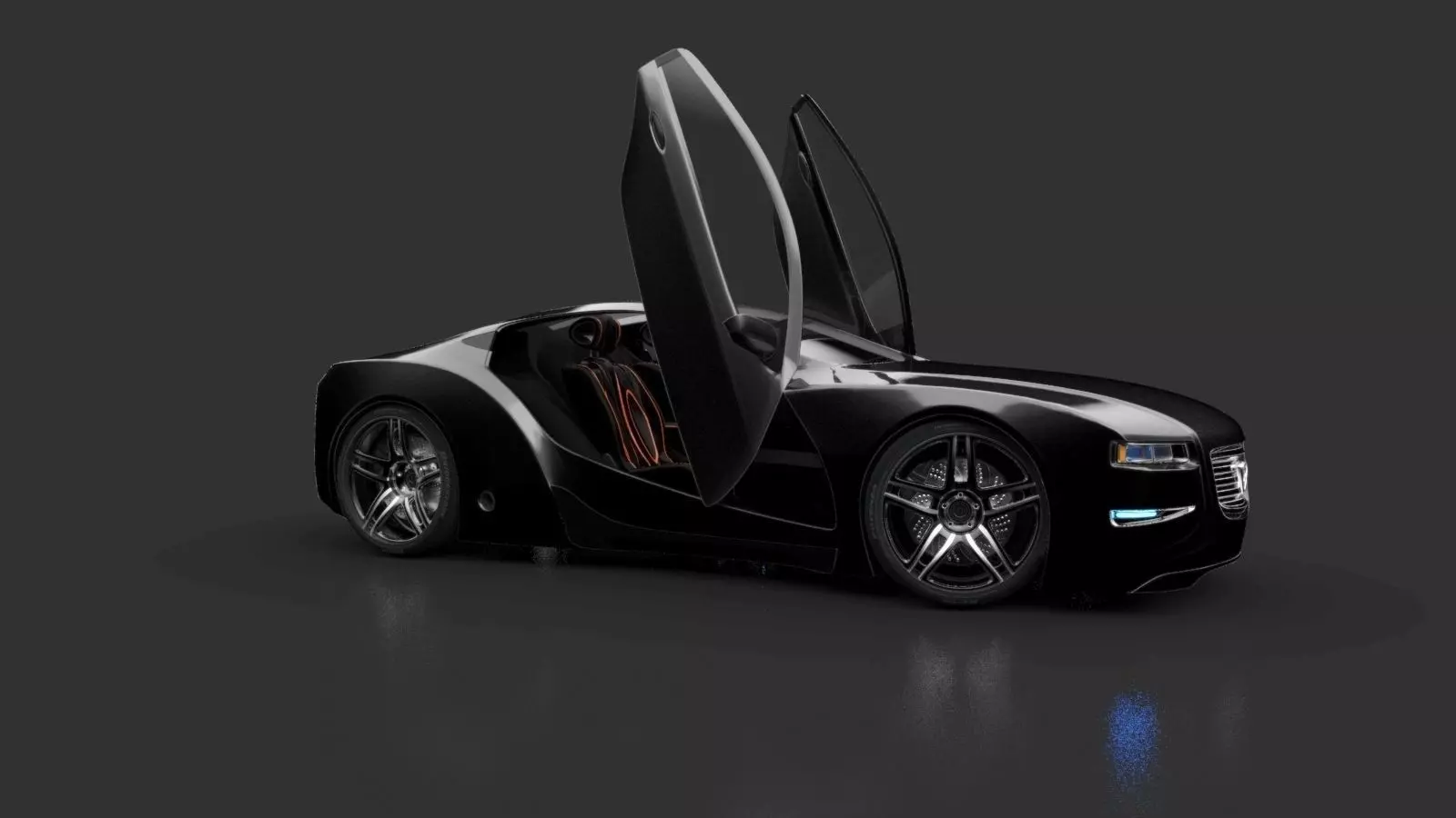 Affekta Cyclonic with Interior Concept car LOW-Poly cyber Low-poly 3D model_0
