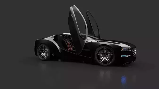 Affekta Cyclonic with Interior Concept car LOW-Poly cyber Low-poly 3D model