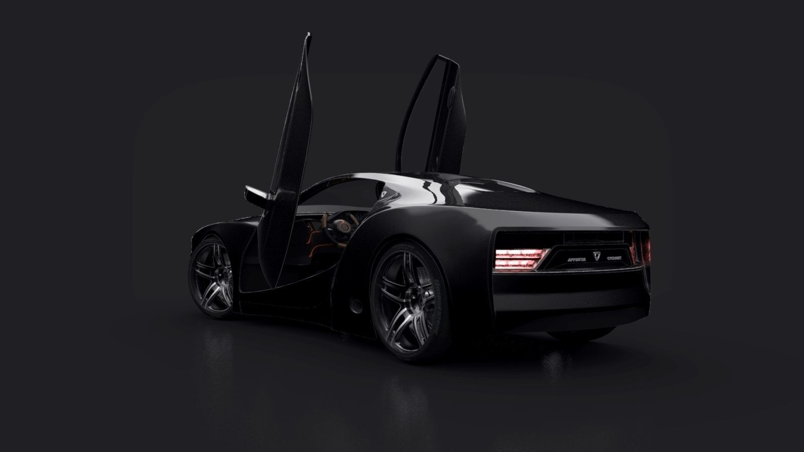 Affekta Cyclonic with Interior Concept car LOW-Poly cyber Low-poly 3D model_1