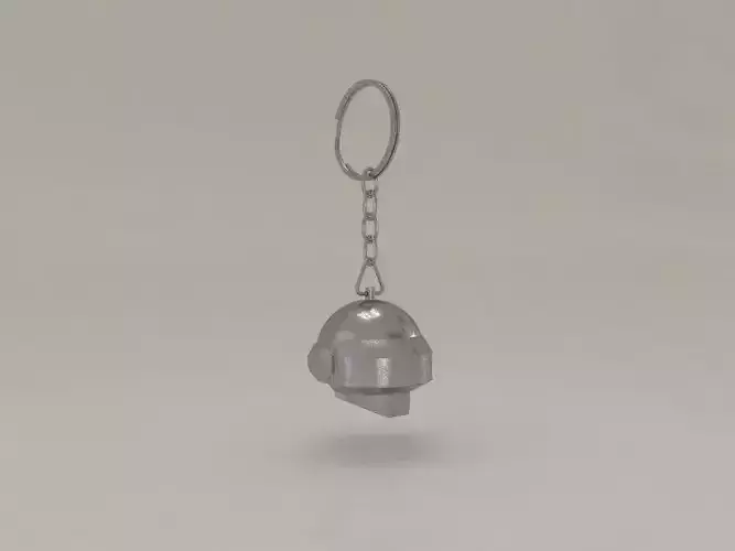 Daft Punk silver helmet keychain Free 3D print model