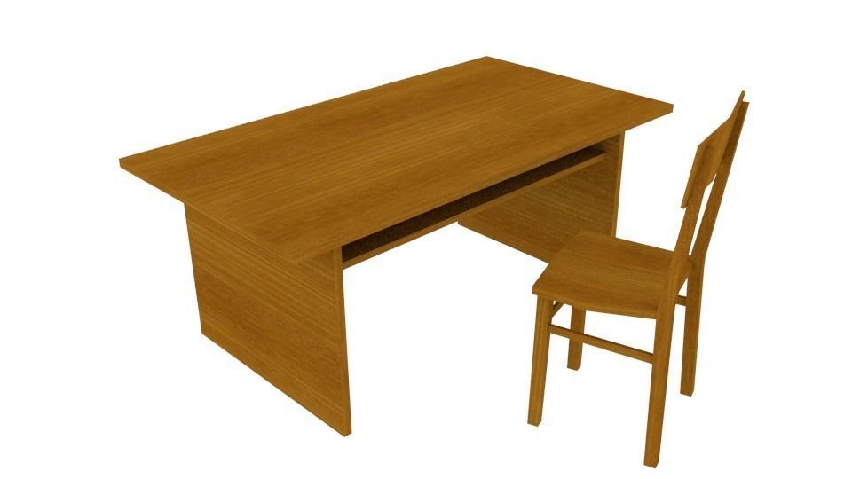 Old furniture set -2 Free low-poly 3D model_4