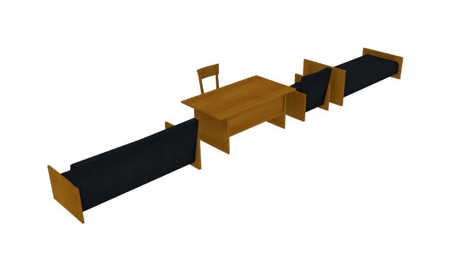 Old furniture set -2 Free low-poly 3D model_2