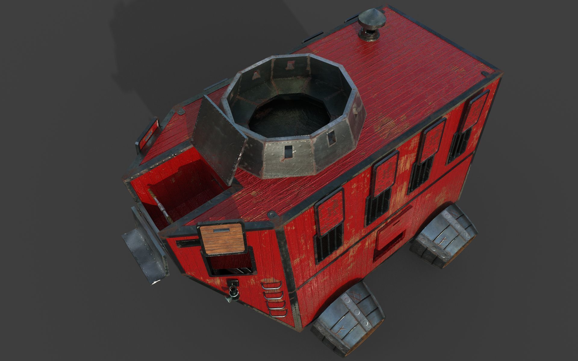 Carriage steampunk  3D model_3