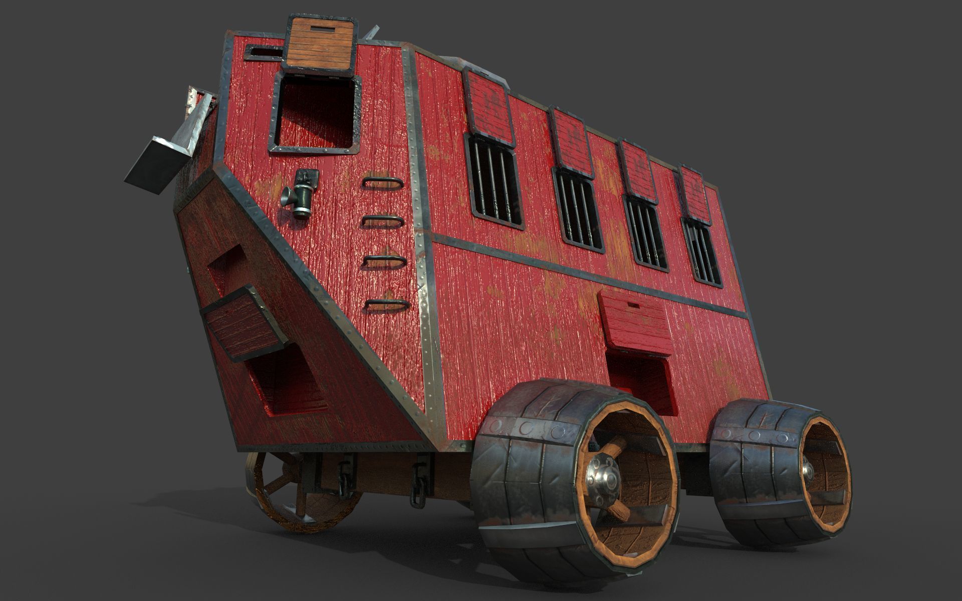 Carriage steampunk  3D model_0